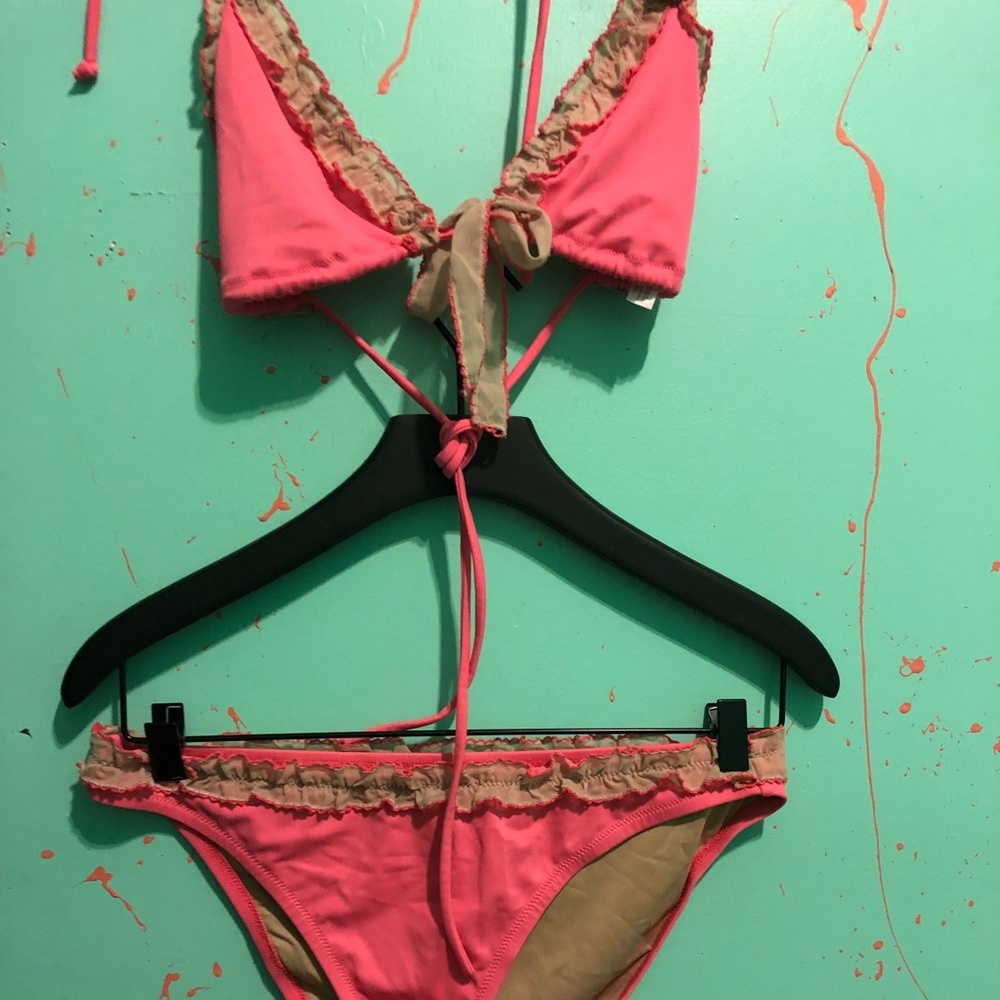 Pink Ruffle Bikini